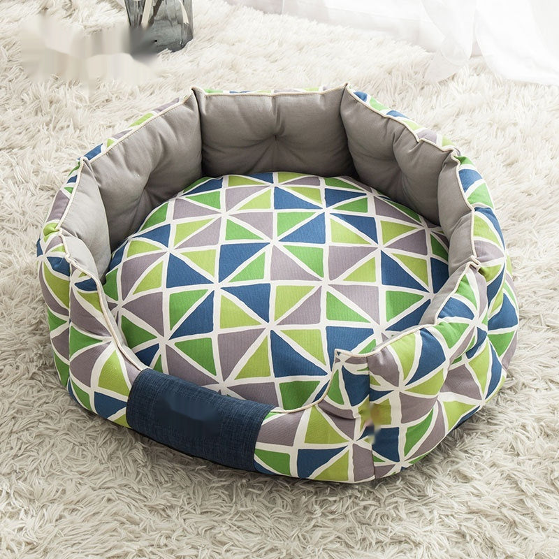 Round Kennel Dog Mattress Winter Warm Removable And Washable Cat Nest