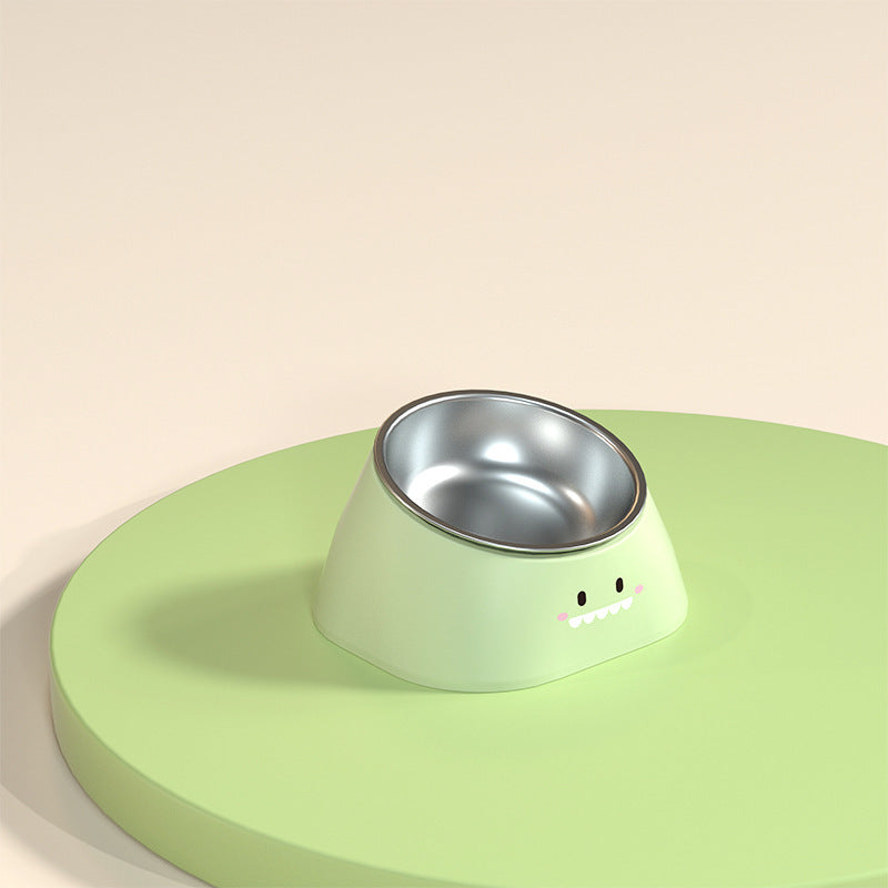 Protect The Cervical Spine Cat Bowl Stainless Steel 15 Degree Tilted Pet Supplies Fall-resistant Durable Food Feeding Bowls