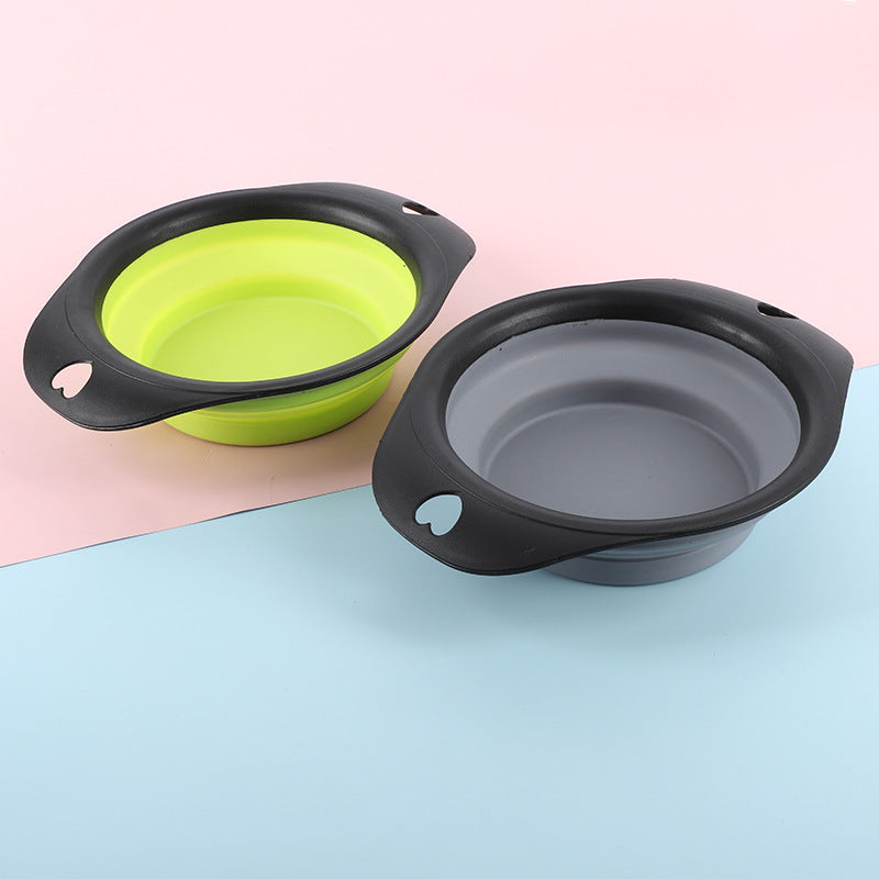 Silicone Folding Bowl For Pets Portable Outdoor Bowl Cat And Dog Food Bowl Eating Utensils