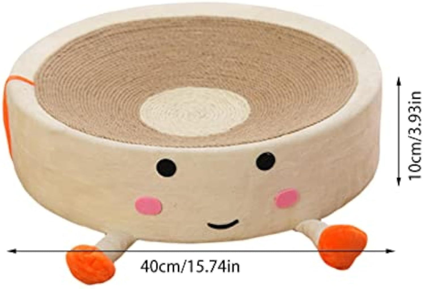 Cartoon Round Sisal Cat Scratching Board Cat Nest Integrated Large Cat Toy Wear Resistant Non-Shedding Cat Bed
