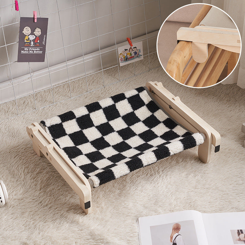Solid Wood Pet Bed Dog Bed Four Seasons Universal Floor Wooden Removable And Washable