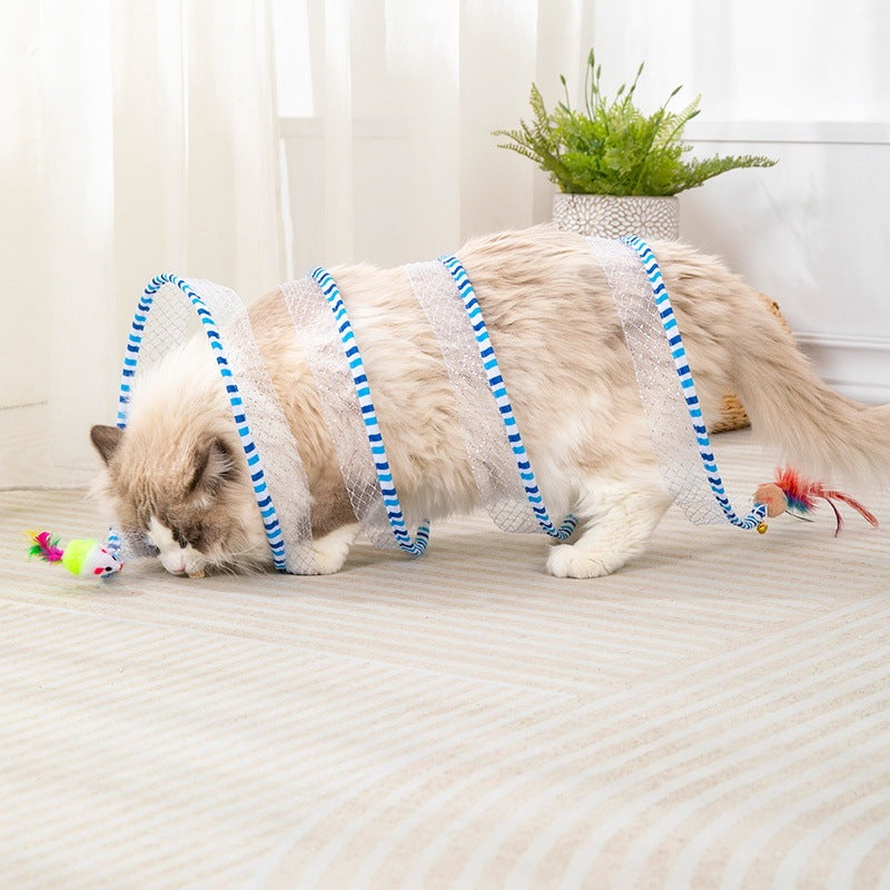 Cat Toy Cat Tunnelcat Teasing Stick Long Pole Bite-resistant Self-pleasure Boredom Relief Feather Supplies