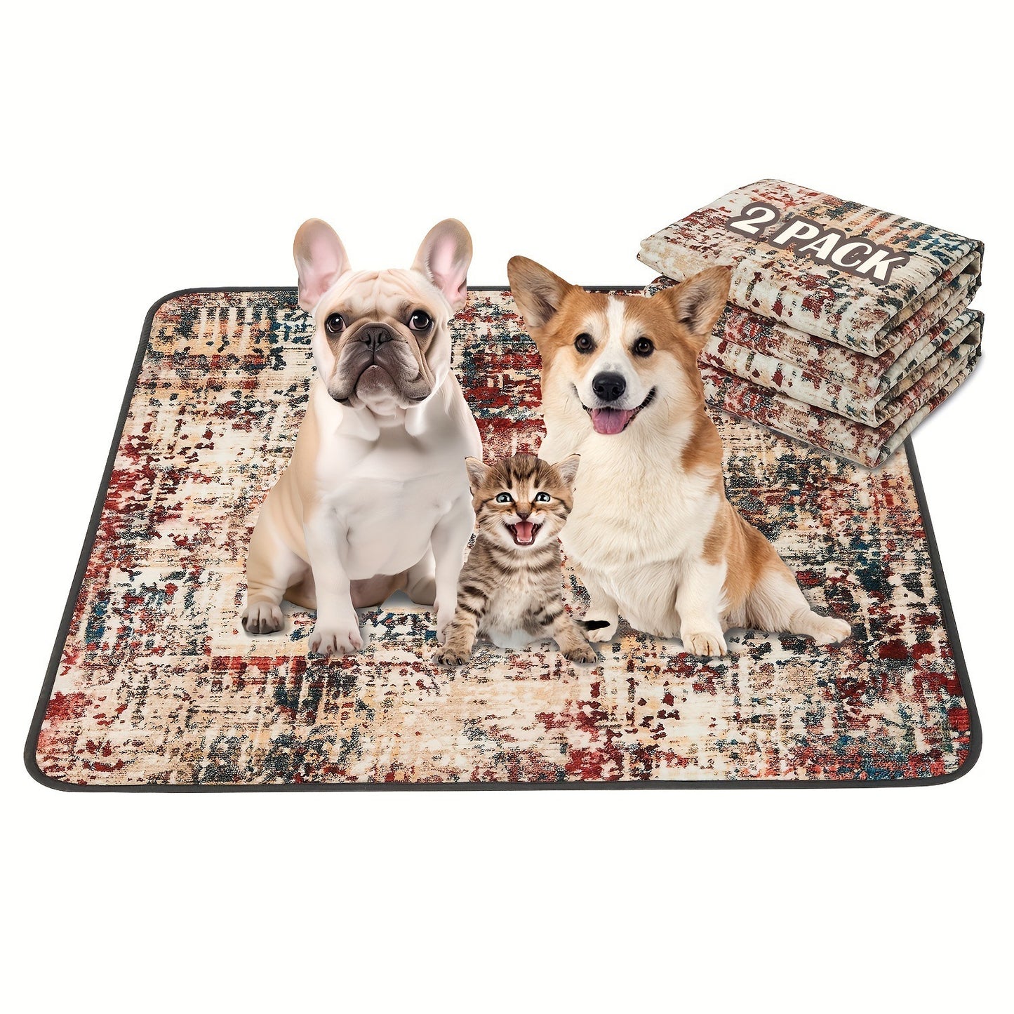 Bohemian Style Pet Mat Stain Resistant Easy To Care Urine Pad