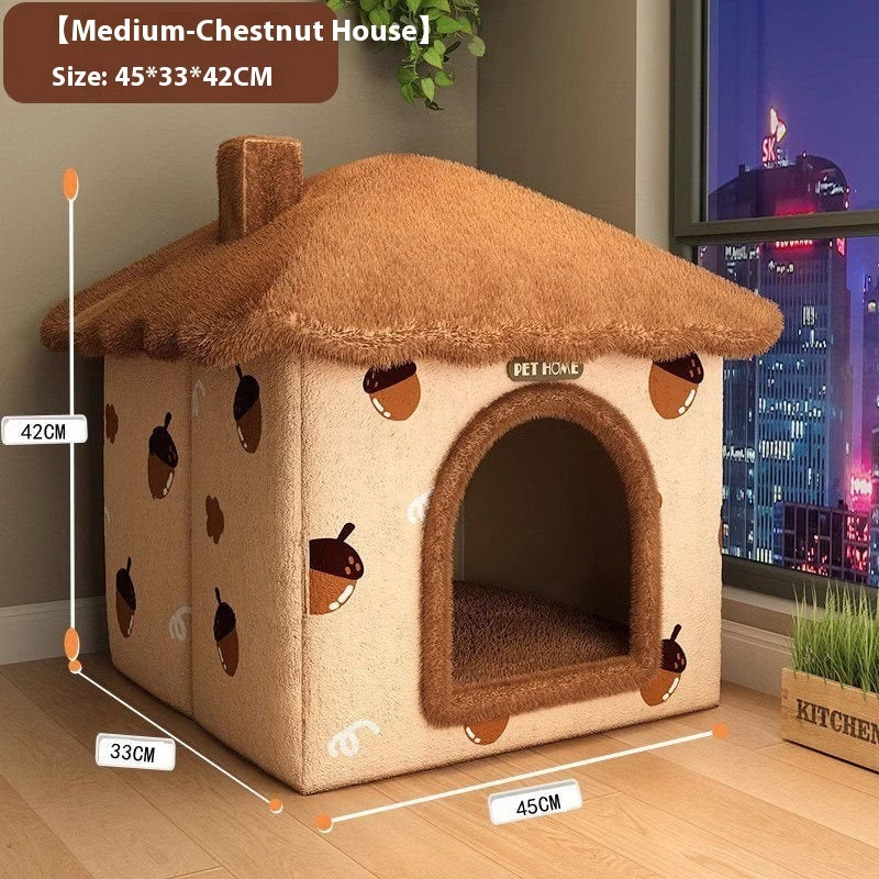 Cat Nest Winter Warm Semi-closed