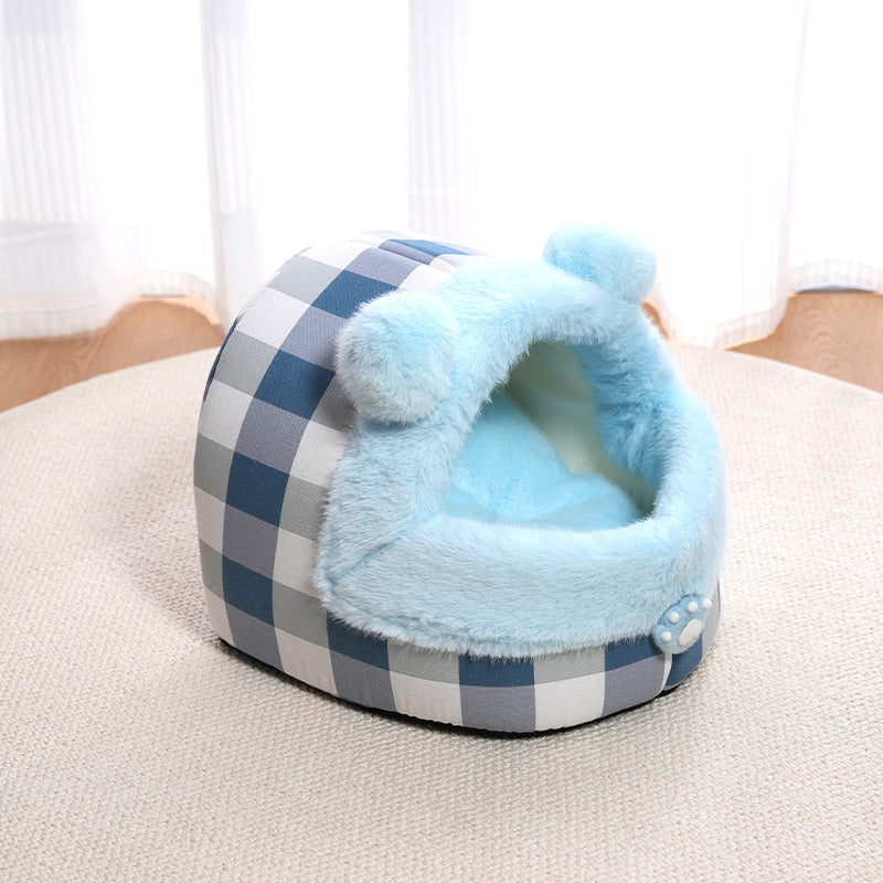 Universal Semi-closed Cat Nest For All Four Seasons, Internet Celebrity Cat Nest Thick Kennel, Warm Winter Pet Nest