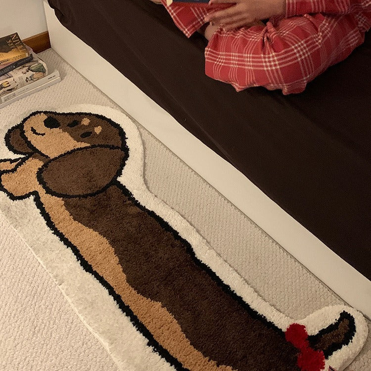 Sausage Dog Long Thickened Flocking Carpet Living Room Bedroom Bedside