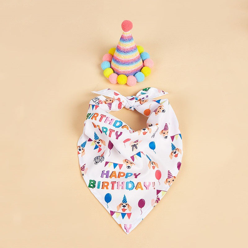 Creative Printing Dog Triangular Binder Birthday Saliva Towel Accessories