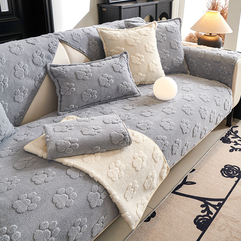 Thickened Fleece Cream Style Simple Non-slip Sofa Cushion