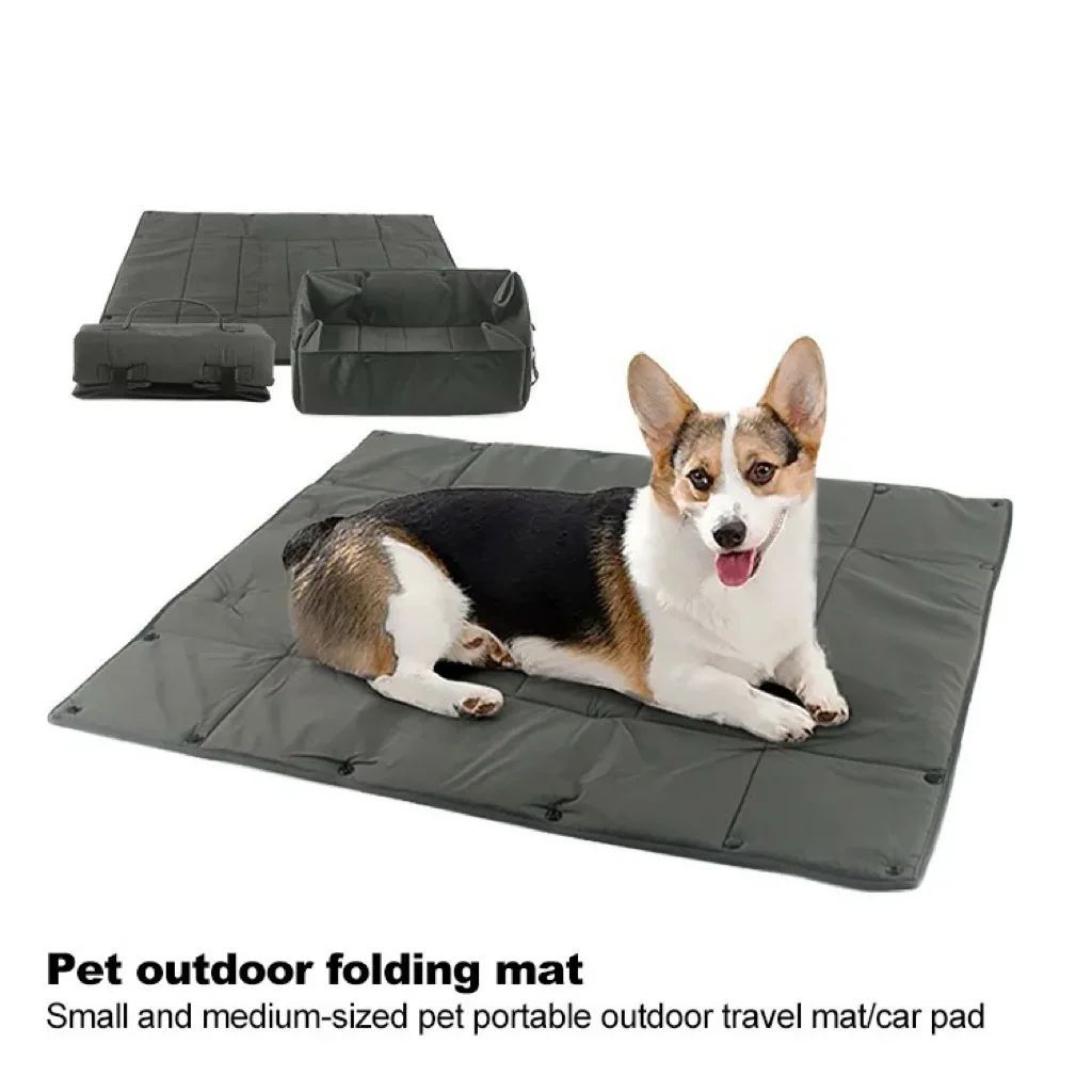 Portable Dog Travel Bed, 3-in-1 Pet Carrier, Mat And Cushion, Collapsible Water And Dirt Resistant Kennel