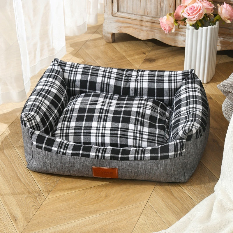 Striped Open Nest Square Kennel Universal Warm