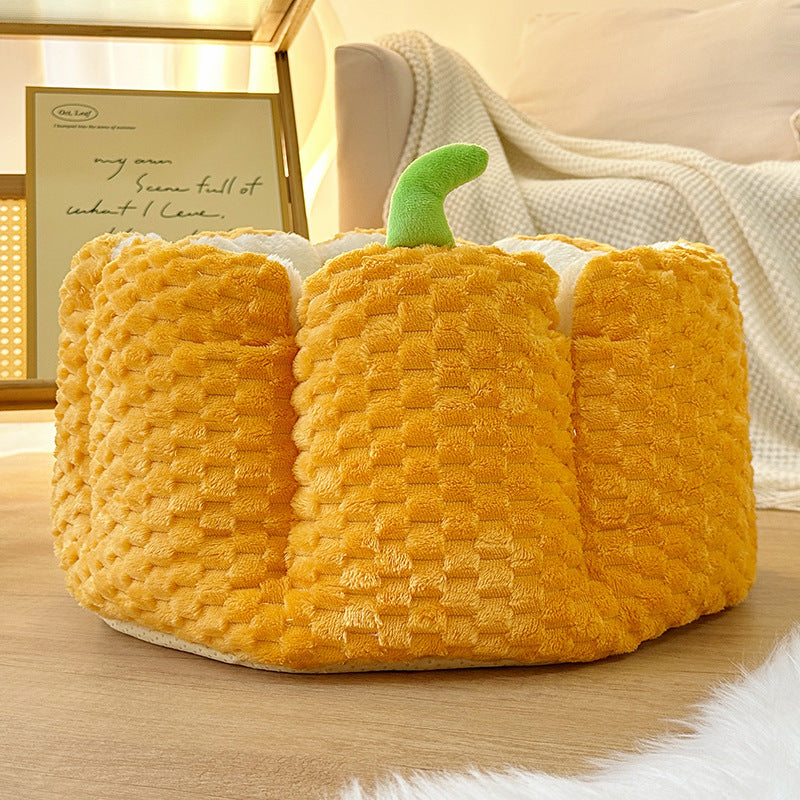 Pumpkin Nest For Halloween Warm Pet Mat Cat's Nest Kennel Four Seasons Universal Fall And Winter