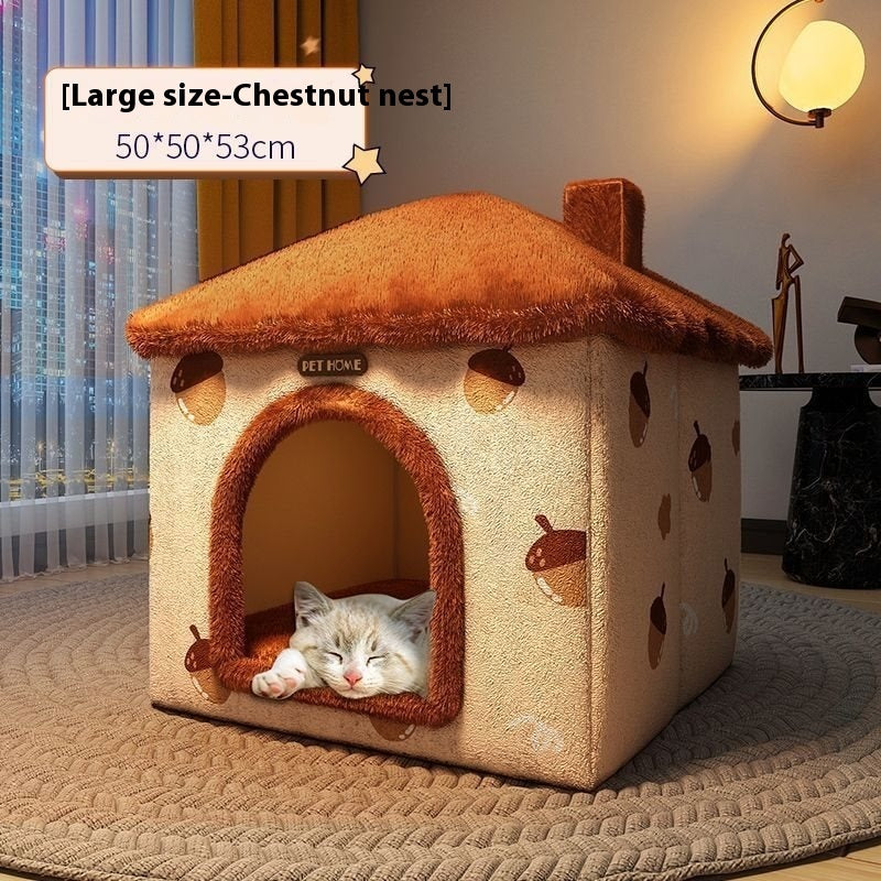 Cat Nest Winter Warm Semi-closed