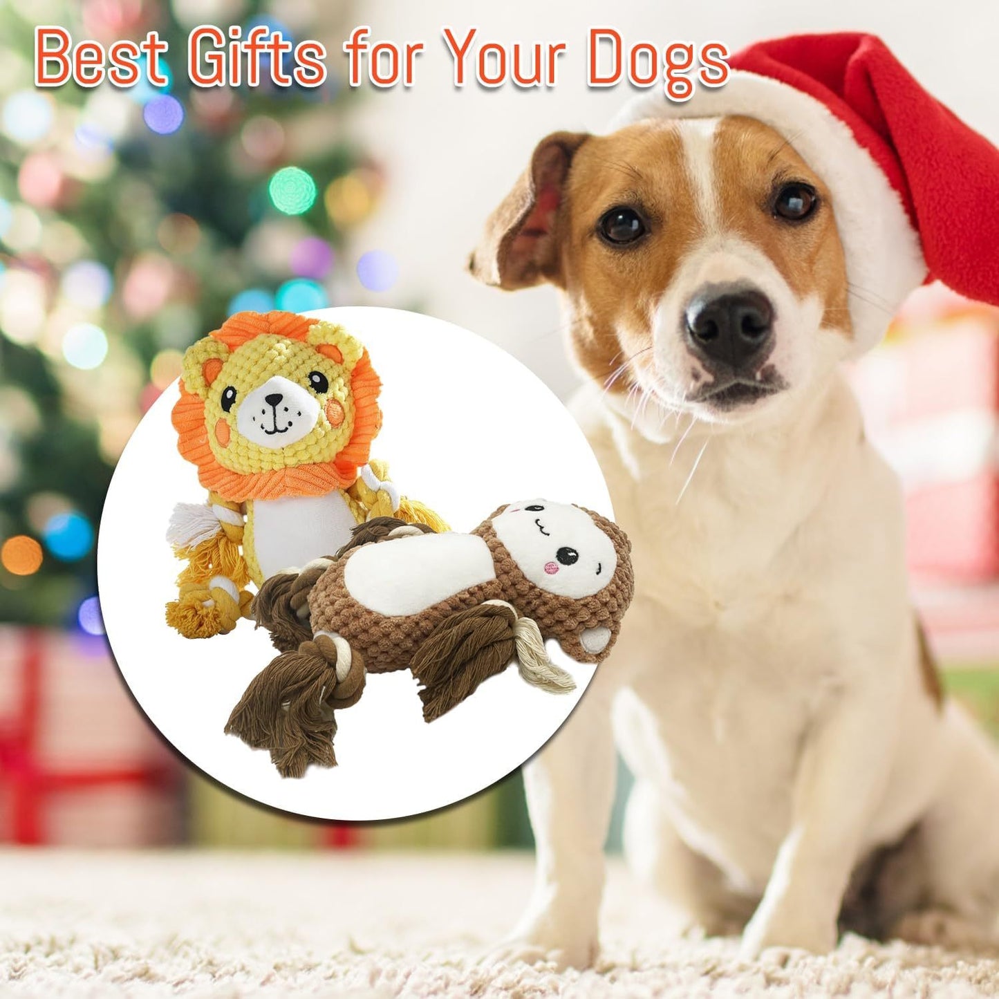 Stuffed Squeaky Dog Toys Plush Toys Assortment Value Bundle Puppy Pet Squeak Toy For Medium Large Dogs