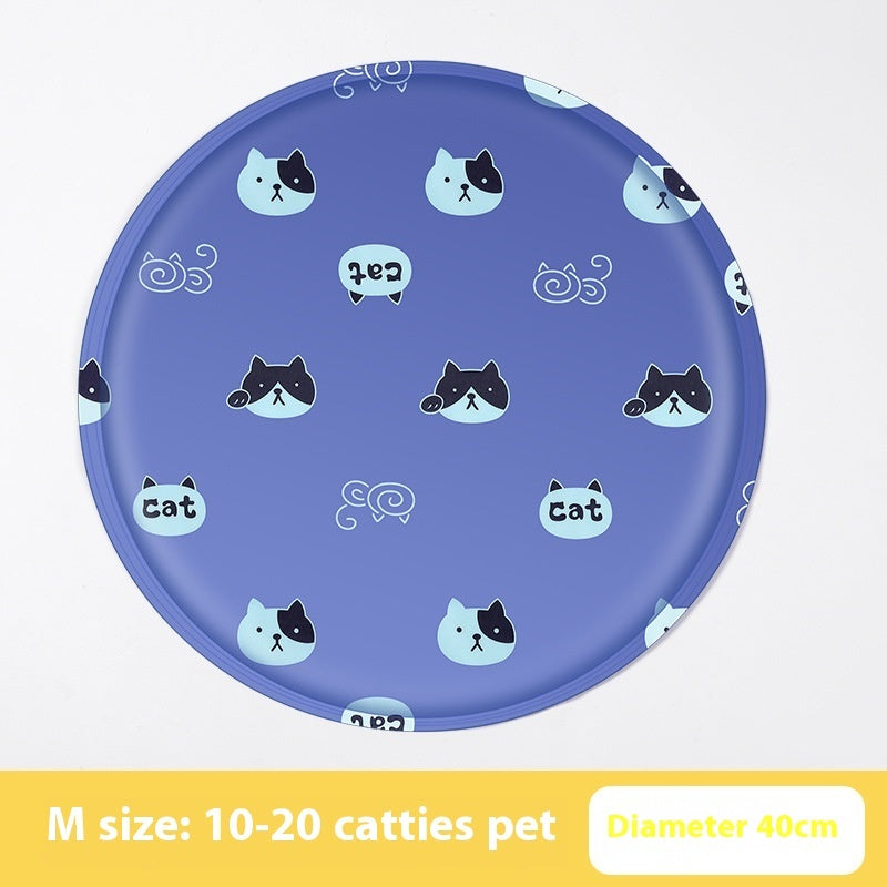Pet Ice Pad Round Cartoon Cat Dog Gel