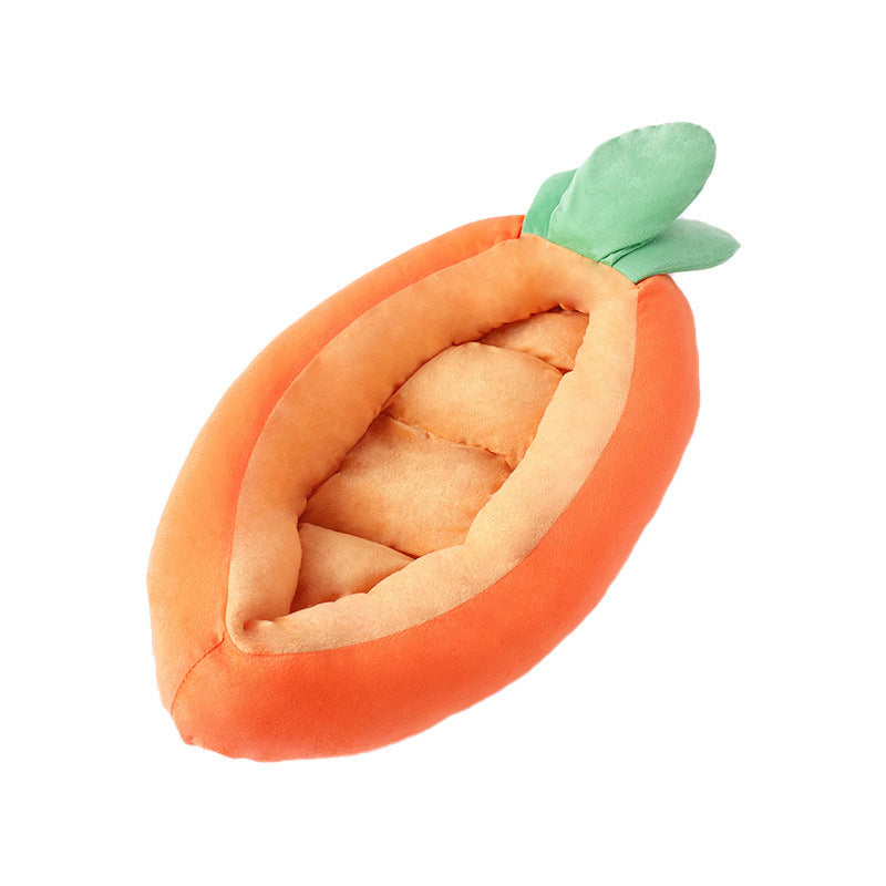 Carrot Dog Nesting Bed With Washable Soft And Breathable Blanket Small And Medium Pet Bed Puppy Cushion