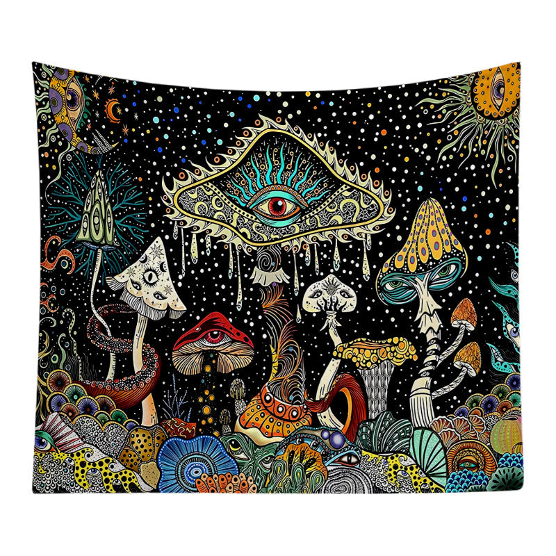 Polyester Skull Mushroom Tapestry Bedroom Atmosphere