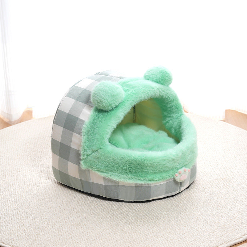 Universal Semi-closed Cat Nest For All Four Seasons, Internet Celebrity Cat Nest Thick Kennel, Warm Winter Pet Nest