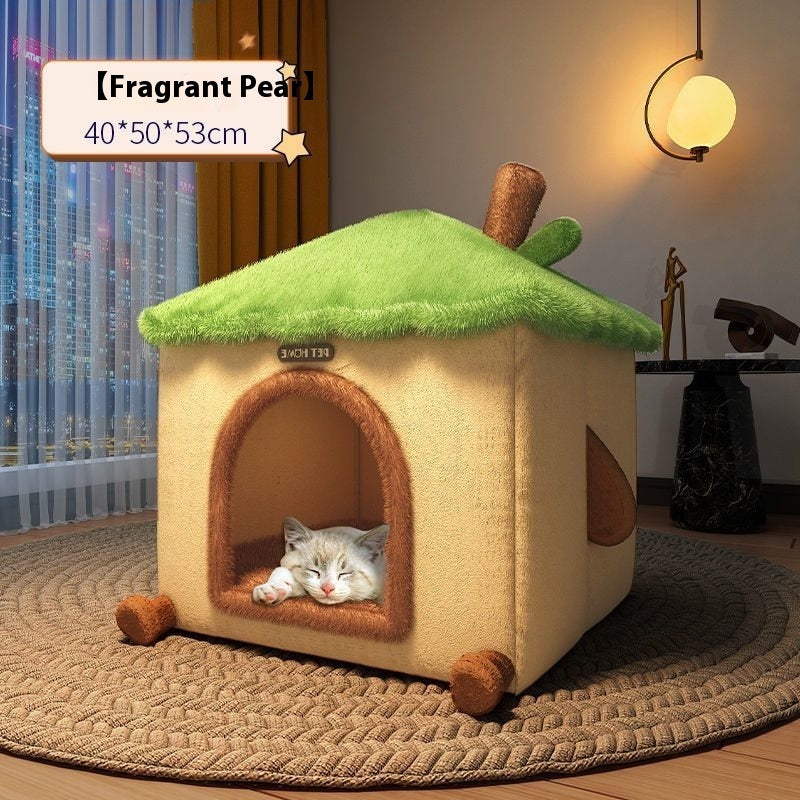 Cat Nest Winter Warm Semi-closed