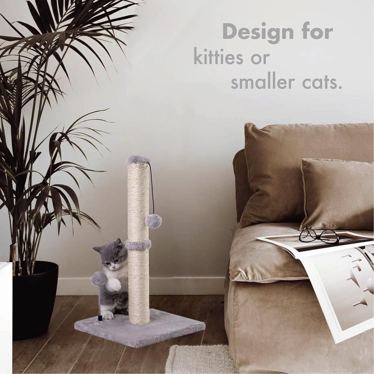 Cat Scratching Post Premium Basics Kitten Scratcher Sisal Scratch Posts With Hanging Ball For Kittens Or Smaller Cats