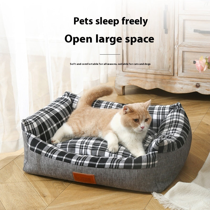 Striped Open Nest Square Kennel Universal Warm