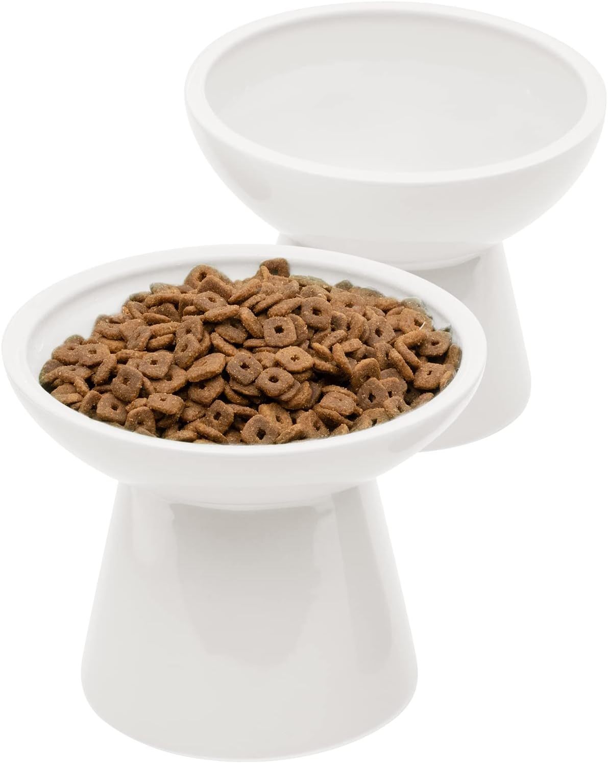 Extra Wide Elevated Cat Food Bowl Ceramic Cat Bowls For Food And Water Wide Shallow Cat Food Dish Whisker Fatigue Lead Cadmium Free Great Height For Cat