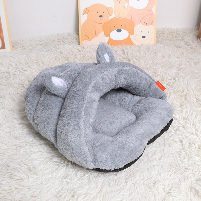Pet Dog Cat Cave Bed Basket House Kitten Soft Cozy Indoor Cushion Kennel Warm Nest