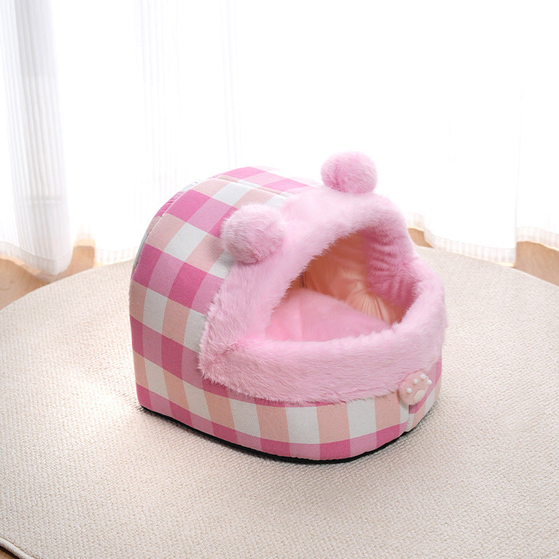 Universal Semi-closed Cat Nest For All Four Seasons, Internet Celebrity Cat Nest Thick Kennel, Warm Winter Pet Nest
