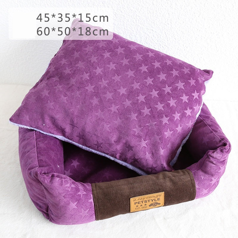 Small Square Nest Teddy Bichon Pet Kennel Dog Mat Four Seasons Universal Warm Nest