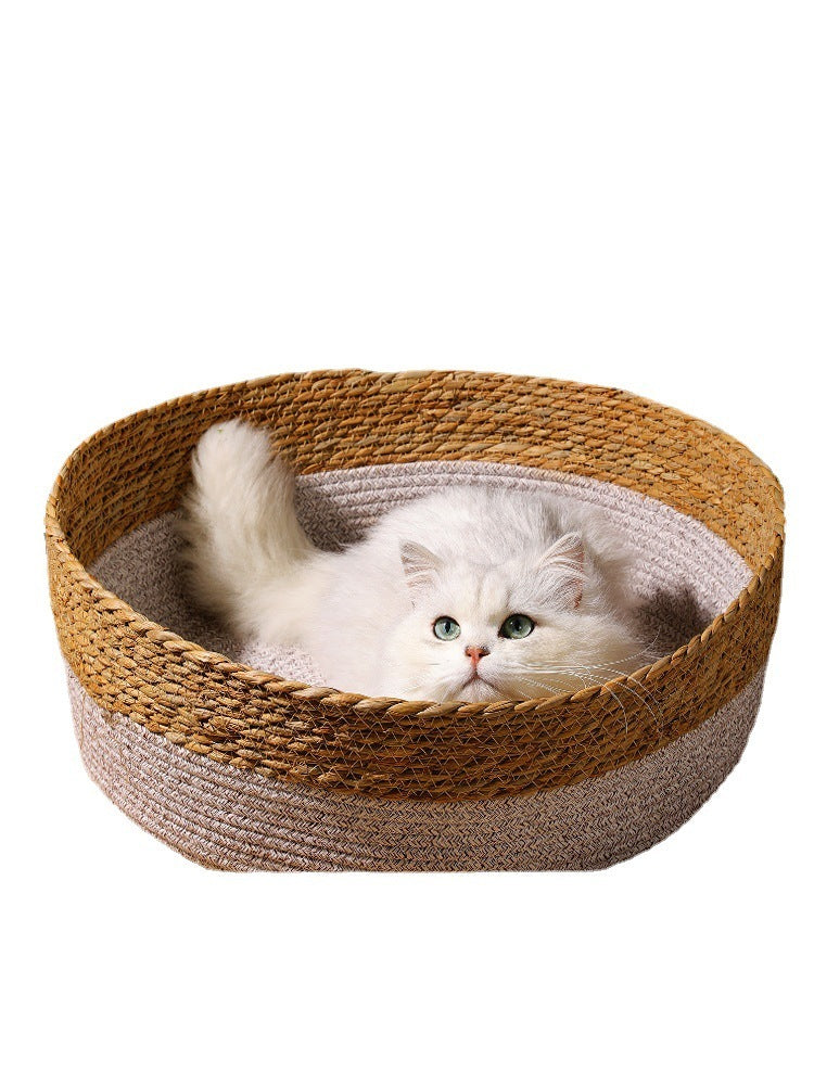 Straw Cat Nest Summer Cool Mat