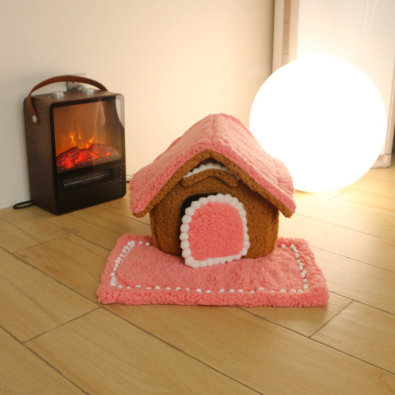 Kennel Winter Warm Small Dog Teddy Four Seasons Universal Removable And Washable Cat Nest Bed Pet Supplies