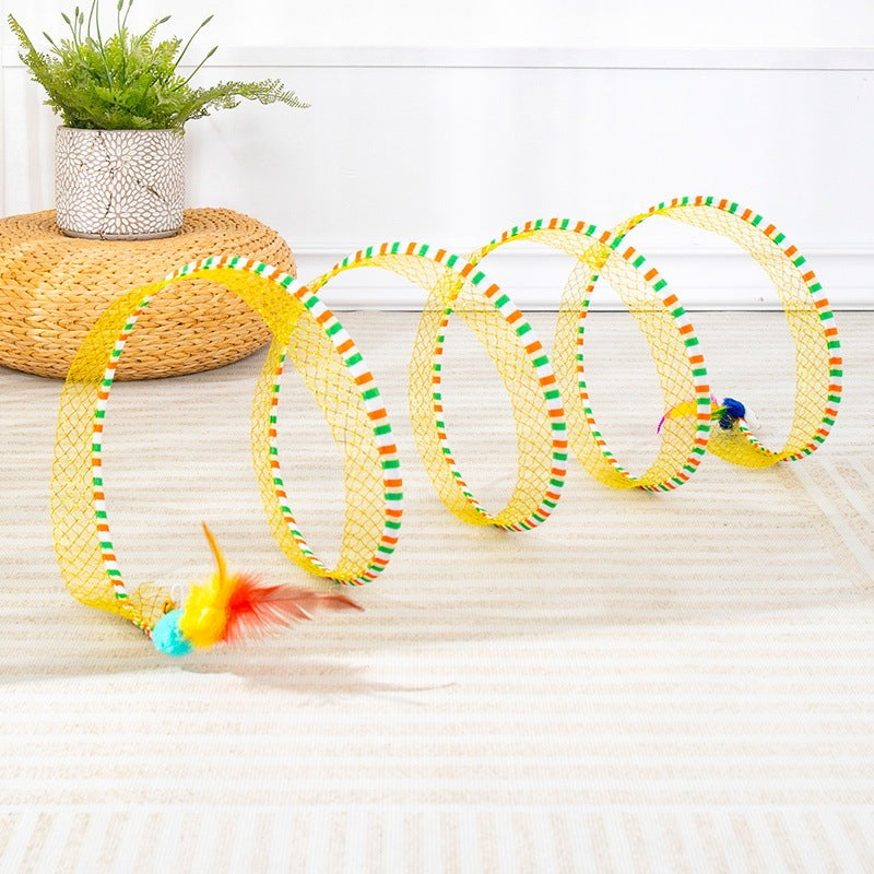 Cat Toy Cat Tunnelcat Teasing Stick Long Pole Bite-resistant Self-pleasure Boredom Relief Feather Supplies