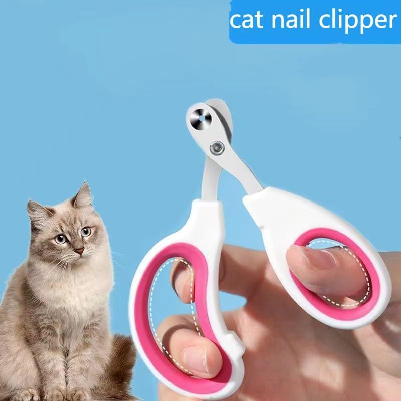 Cat Nail Clippers With Circular Cut Hole Avoid Over Cutting Pet Nail Clippers Sharp Angled Blade Professional Paw Trimmer Set For Novice Pet Families