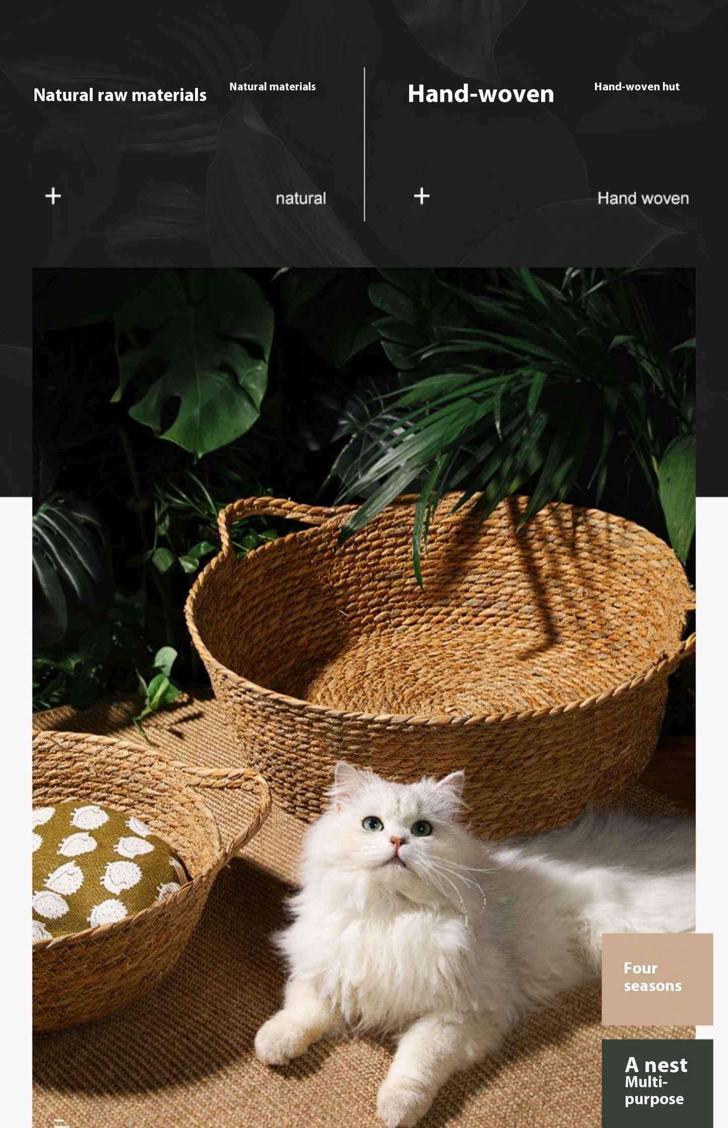 Straw Cat Nest Summer Cool Mat