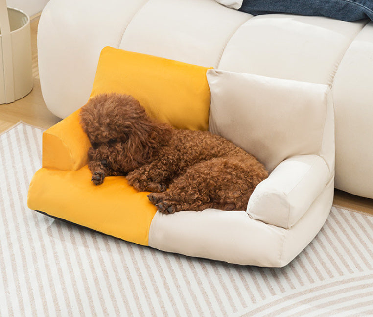 Doghouse Cathouse Pet Sofa Comfortable Open Sleep-free High Backrest Pet Mattress