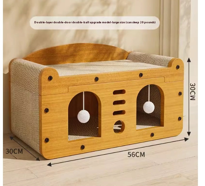 Corrugated Paper Cat House Luxury Double Layer