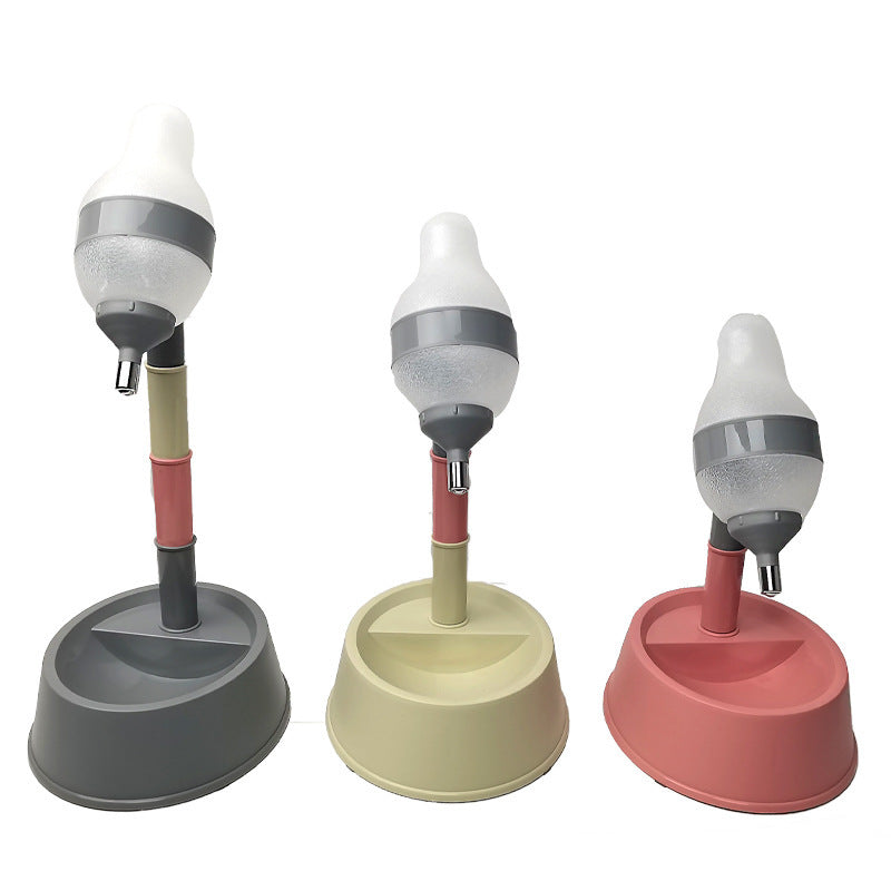 Pet Standing Water Dispenser Cat Dog Standing Bowl With Detachable Pole Automatically Feeding Water Height Adjustable