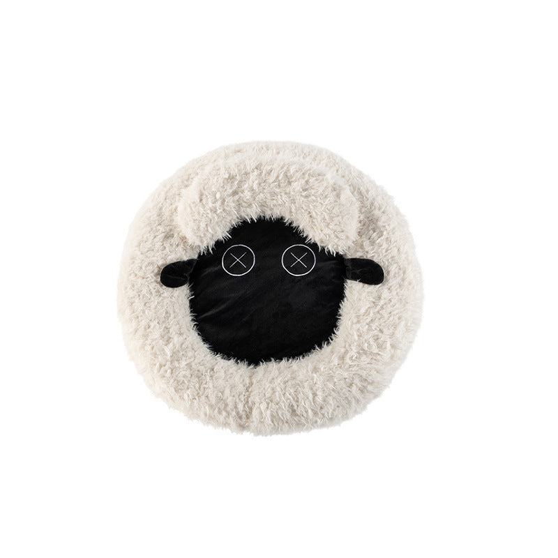 New Lamb Cat Bed Winter Warm Round Cat Beds