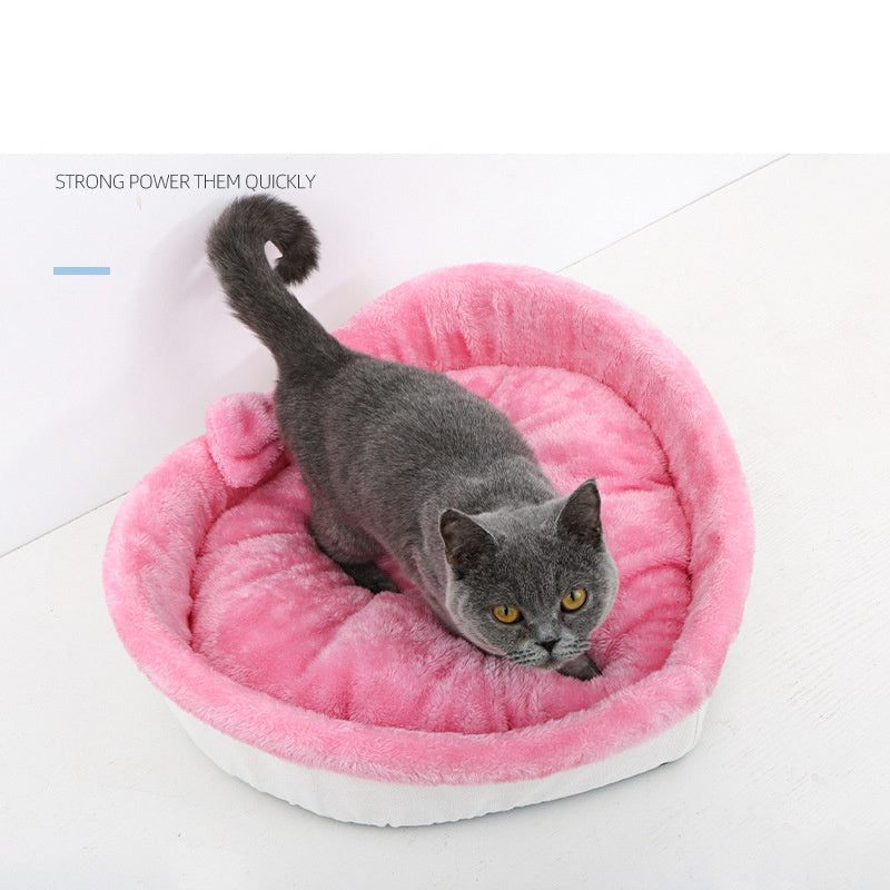 Summer Kennel For Cat Dog Bed Pet Nest Small And Medium Nest Heart-shaped Mat Stuffed Kennel Universal For All Four Seasons