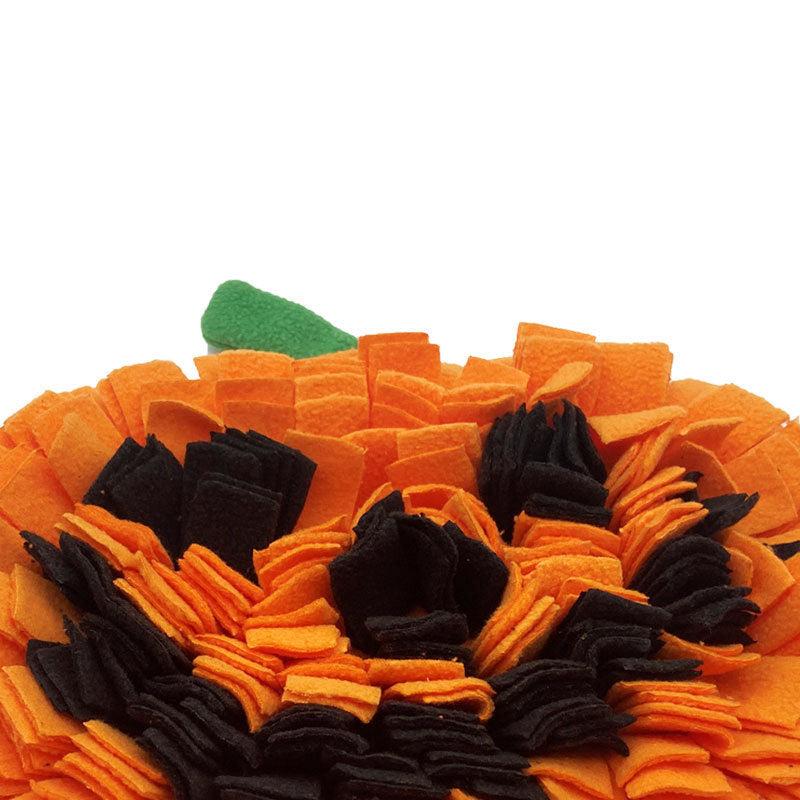 Pet Sniffing Mat Pumpkin Dog Sniffing Mat Festive Pumpkin Fur Mat Anti-choking Slow Food Training Mat