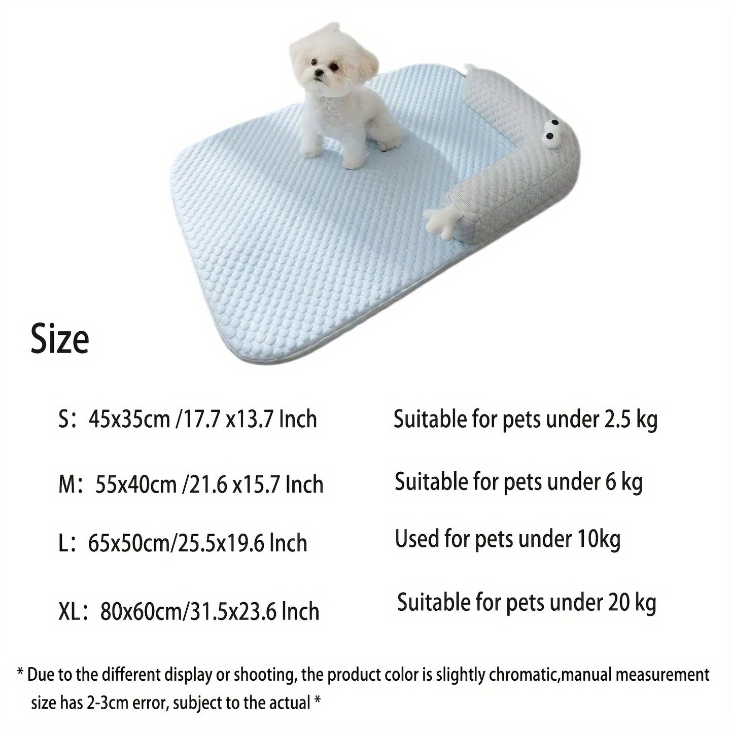 Refreshing Pet Bed With Big-eyed Monster Design Breathable Non Slip Polyester Sofa Cushion For Dogs And Cats Summer Floor Sleeping Pad For Home And Outdoor Use
