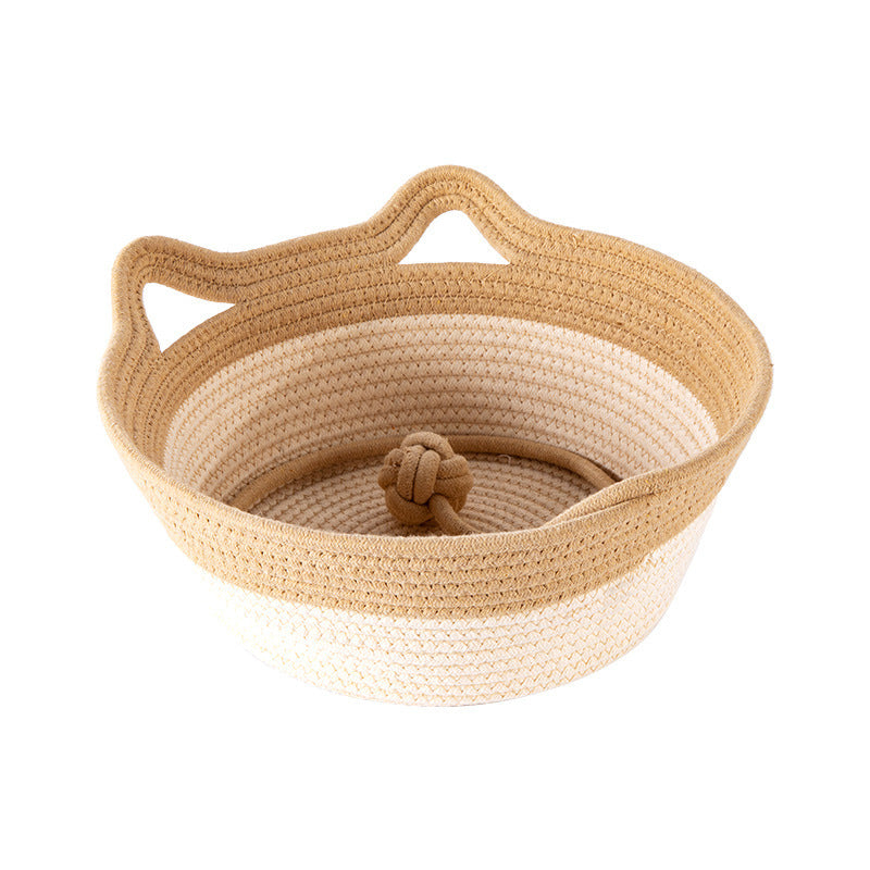 Coarse Linen Rattan Cat Nest Four Seasons Universal Bed Woven Cat Sleeping Mat