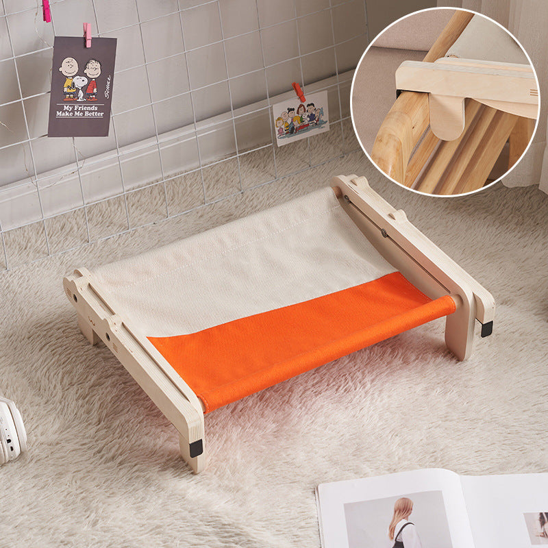 Solid Wood Pet Bed Dog Bed Four Seasons Universal Floor Wooden Removable And Washable