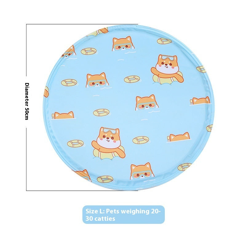 Pet Ice Mat Round Gel Dog Multifunctional Cooling Cool Pad