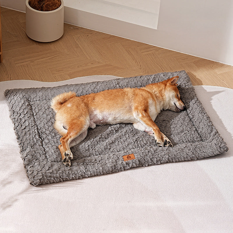 Pv Wool Cushion With Fish Scale Pattern For Dog, Warm Kennel For Autumn And Winter, Cat's Nest, Sleeping Pad, Cat Mat, Dog Cushion