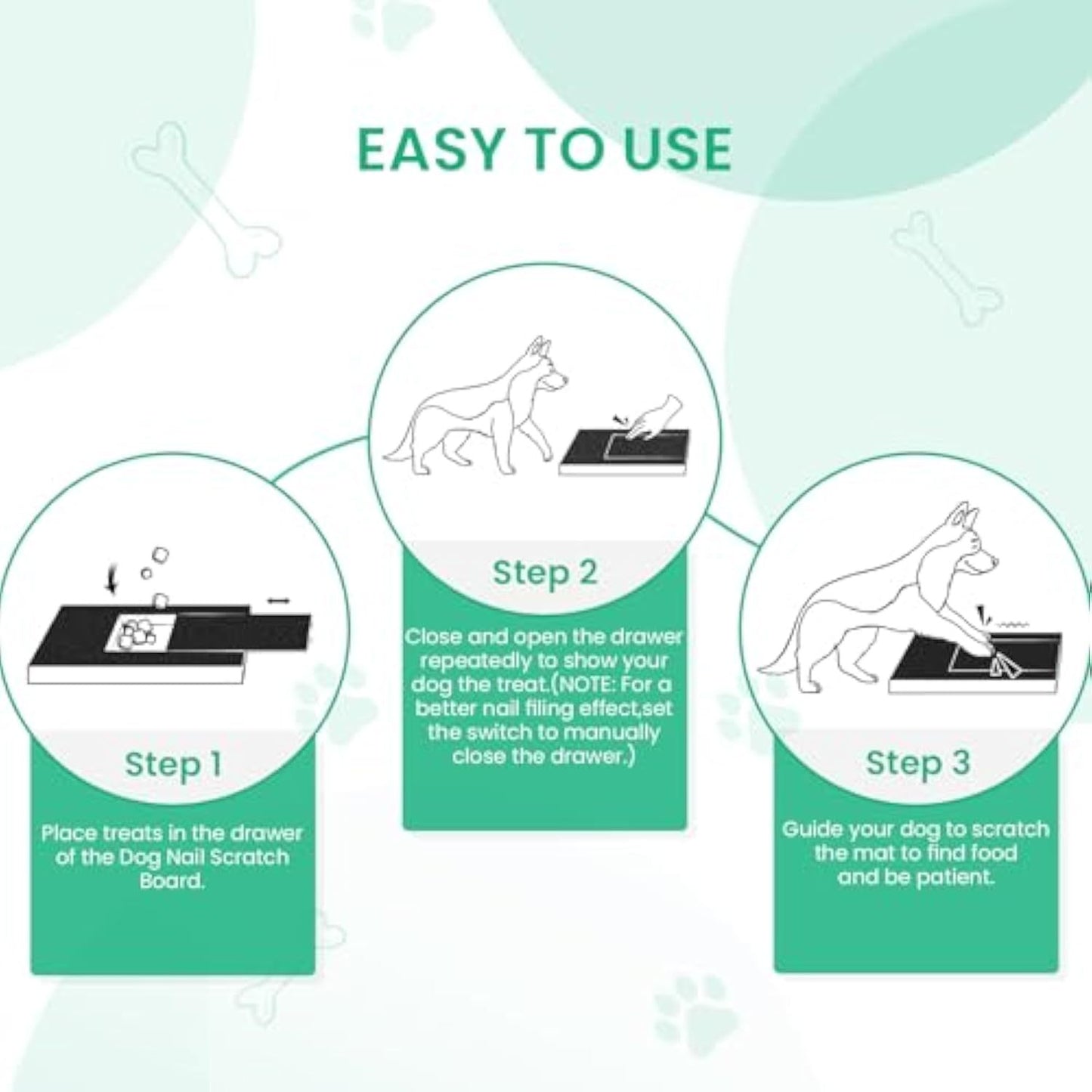 Dog Nail Scratch Board, Dog File Board Dog Nail Grinder Board Scratch Pad For Nails With Treat Box Pets Nails Trimming For All Dog Sizes