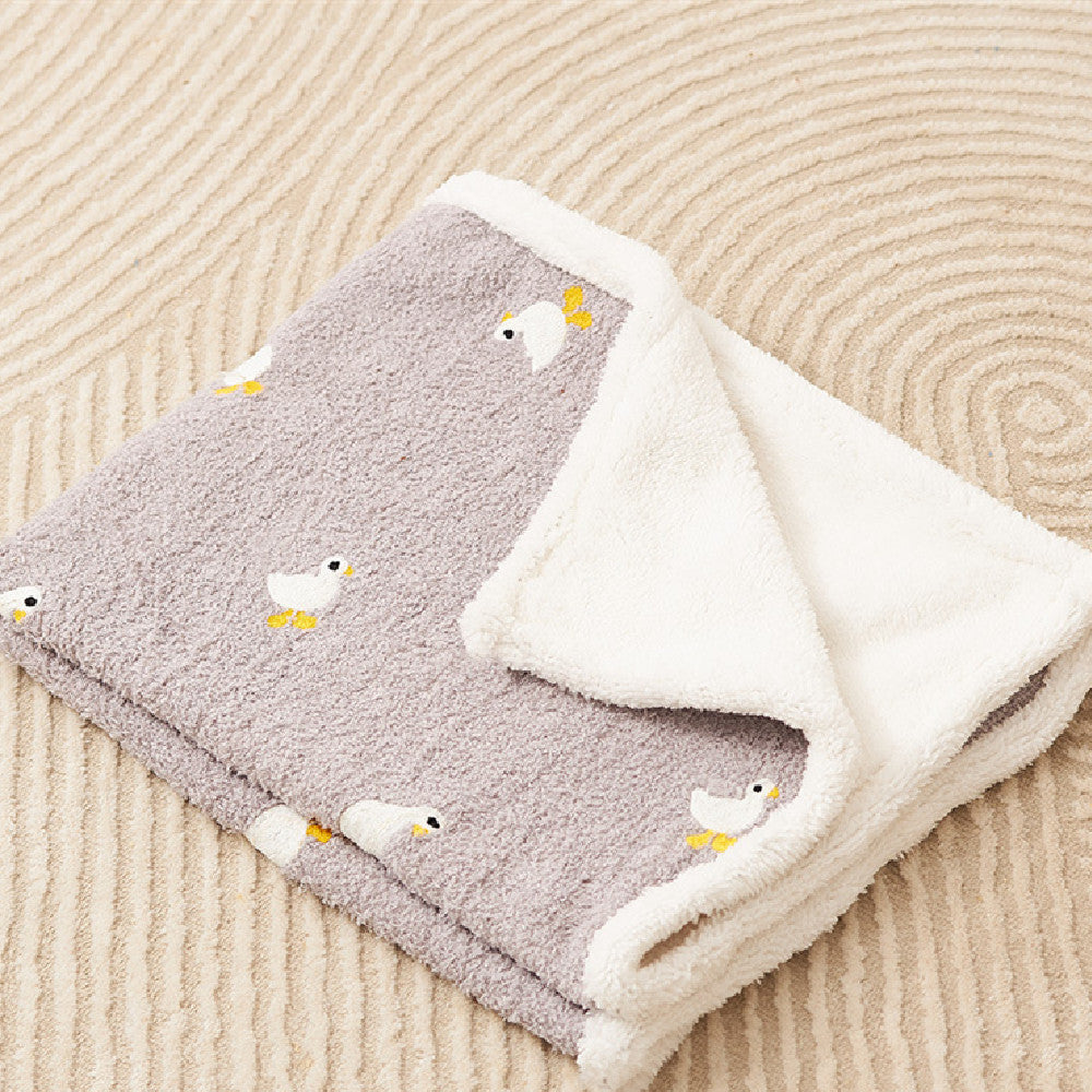 Pet Blanket Autumn And Winter Warm Cat Mat Plaid Carpet Flannel Small Dog