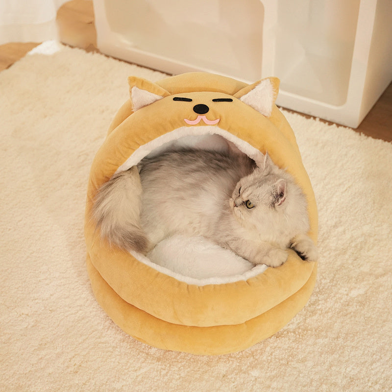 Pet Cat Bed Warm Pet Basket Cozy Kitten Lounger Cushion Kennel Kitten Bed House Sleeping Bag For Small Medium Dog Cat Supplies