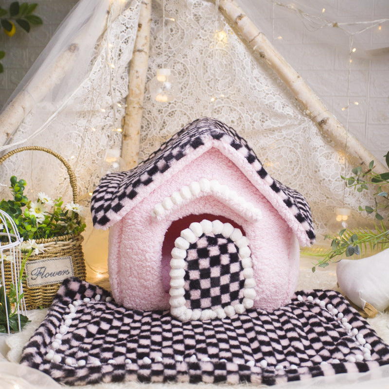 Kennel Winter Warm Small Dog Teddy Four Seasons Universal Removable And Washable Cat Nest Bed Pet Supplies