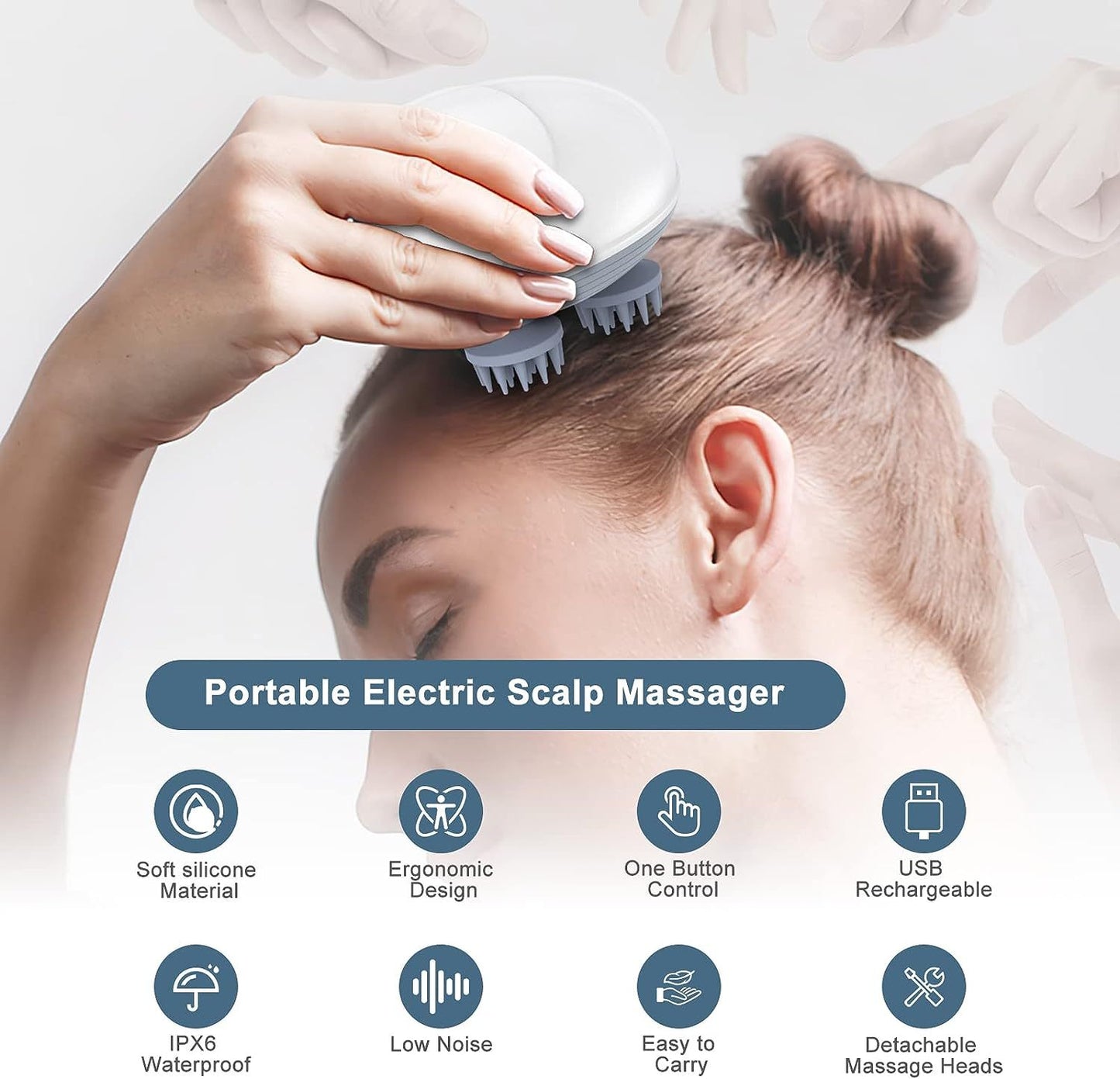 Electric Cat Massager Head Back Scratcher For Relieving Tension Pet Massage Tool Shoulder Neck Deep Tissue Head Scalp Massager
