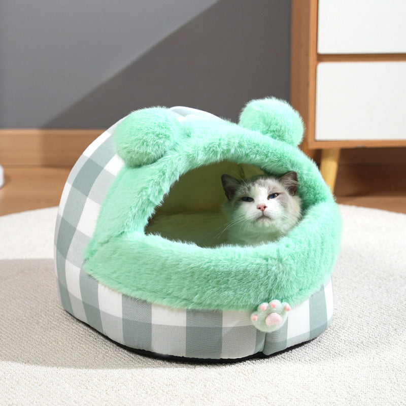 Universal Semi-closed Cat Nest For All Four Seasons, Internet Celebrity Cat Nest Thick Kennel, Warm Winter Pet Nest